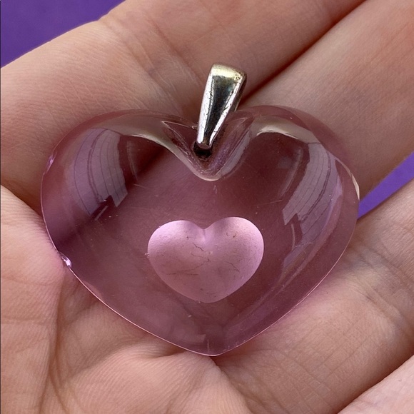 💛 Lalique Purple Heart Pendant - Picture 4 of 5
